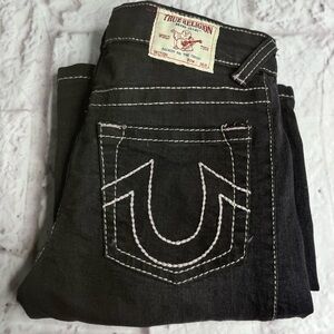 True religion girls mid rise wide leg black jeans size 7 new with tags